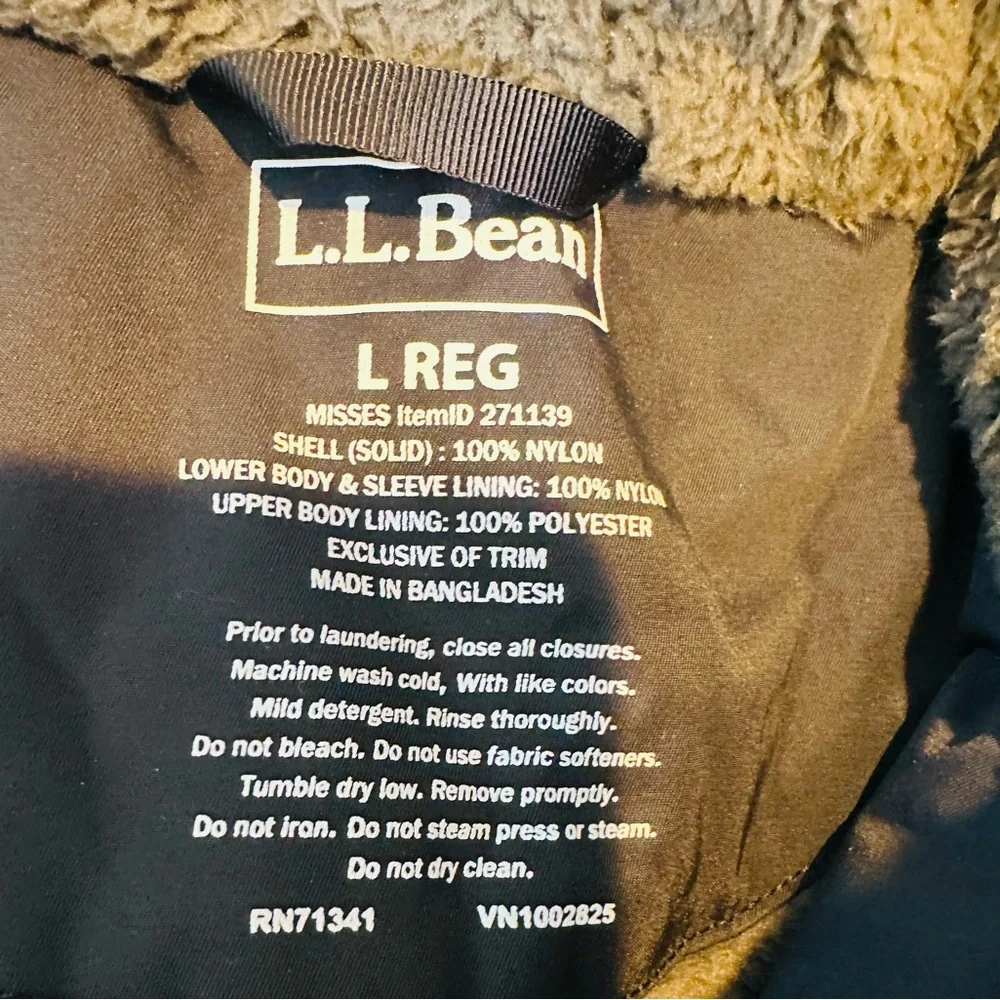 L.L. Bean Misses Winter Warmer Coat Black Size Large - Picture 15 of 15
